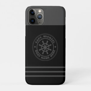 Case-Mate iPhone Case Nom du bateau d'Ancre nautique du capitaine person