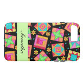 Coques Case-Mate iPhone Nom du bloc de surface composée de Patchwork noir  (Dos (Horizontal))