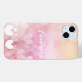 Coques Case-Mate iPhone Nom du coeur rose (Verso (horizontal))