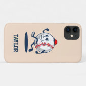 Coques Case-Mate iPhone Nom du dessin personnalisé de baseball Softball Cu (Dos (Horizontal))