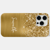 Coques Case-Mate iPhone Nom du glamour doré Glittery (Verso (horizontal))