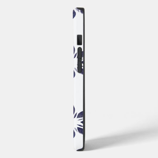 Coques Case-Mate iPhone Nom du monogramme Aquarelle rose bleu Fleur rétro (Verso / Gauche)