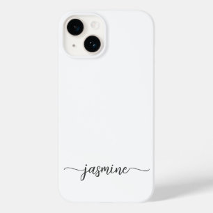 Coque Pour iPhone 14 Nom du monogramme blanc de la fille Script de sign