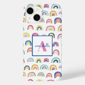 Coques Case-Mate iPhone Nom du monogramme Boho Rainbow (Verso)