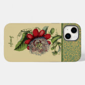 Coques Case-Mate iPhone Nom du monogramme botanique de la fleur de passion (Verso (horizontal))