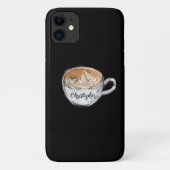 Coques Case-Mate iPhone Nom du monogramme Cappuccino noir (Dos)