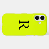 Coques Case-Mate iPhone Nom du monogramme Chartreuse jaune néon (Verso (horizontal))