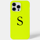 Coques Case-Mate iPhone Nom du monogramme Chartreuse jaune néon (Verso)