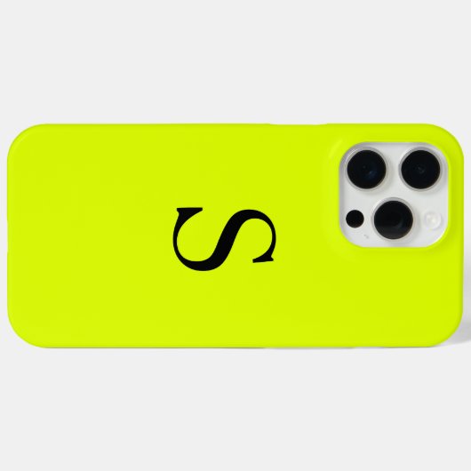 Coques Case-Mate iPhone Nom du monogramme Chartreuse jaune néon (Verso (horizontal))