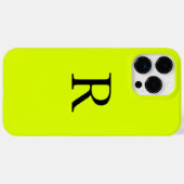 Coques Case-Mate iPhone Nom du monogramme Chartreuse jaune néon (Verso (horizontal))