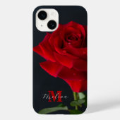 Coques Case-Mate iPhone Nom du monogramme classique de Rose rouge (Verso)