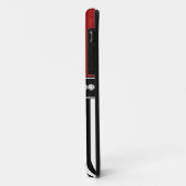 Coques Case-Mate iPhone Nom du monogramme de la fille Red Black Stripes (Dos/Gauche)
