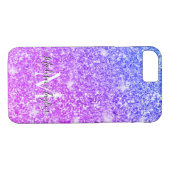 Coques Case-Mate iPhone Nom du monogramme de la Parties scintillant rose e (Dos (Horizontal))