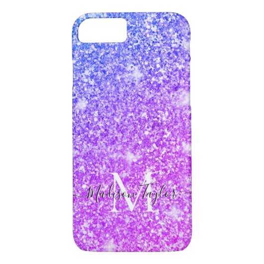 Coques Case-Mate iPhone Nom du monogramme de la Parties scintillant rose e (Dos)