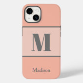 Coques Case-Mate iPhone Nom du monogramme de la pêche légère (Verso)