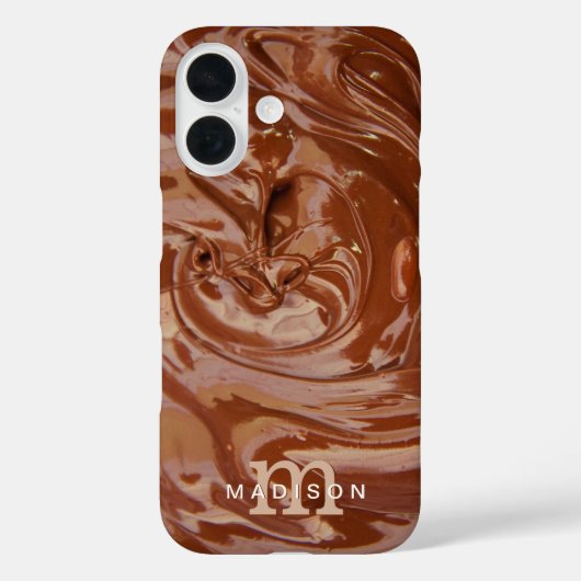 Coques Case-Mate iPhone Nom du monogramme de l'auteur du chocolat (Verso)