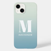 Coques Case-Mate iPhone Nom du monogramme Dégradé simple Personnalisé (Verso)