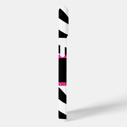 Coques Case-Mate iPhone Nom du monogramme d'impression Zebra (Verso / Droite)