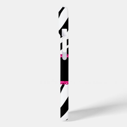 Coques Case-Mate iPhone Nom du monogramme d'impression Zebra (Verso / Gauche)