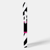 Coques Case-Mate iPhone Nom du monogramme d'impression Zebra (Verso / Gauche)