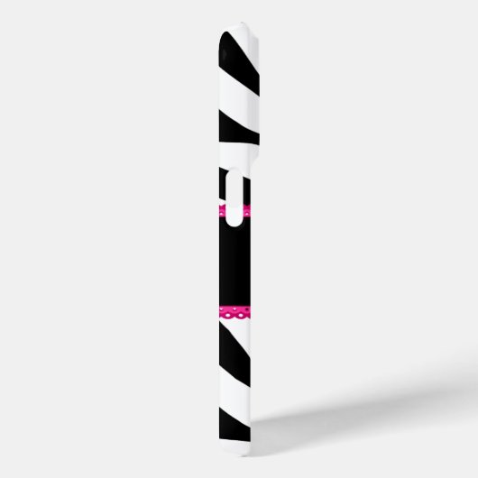 Coques Case-Mate iPhone Nom du monogramme d'impression Zebra (Verso / Droite)