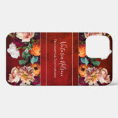 Coques Case-Mate iPhone Nom du monogramme Elégant Floral Botanical Rustic  (Verso (horizontal))