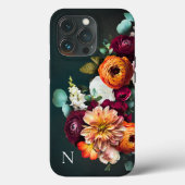 Coques Case-Mate iPhone Nom du monogramme Élégant Floral Botanical Rustic (Verso)