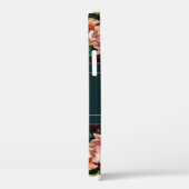 Coques Case-Mate iPhone Nom du monogramme Élégant Floral Rustique Noir Coq (Verso / Droite)