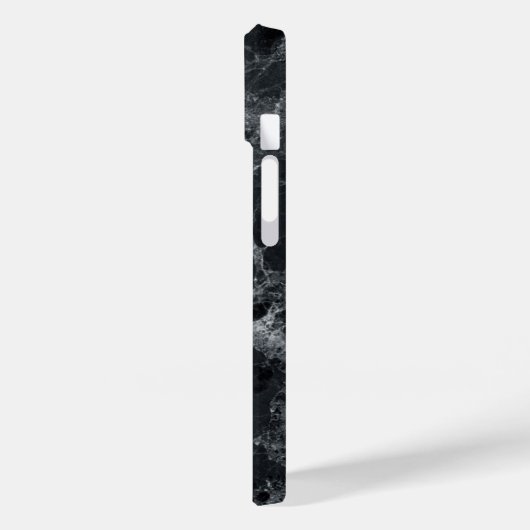 Coques Case-Mate iPhone Nom du monogramme en marbre noir (Verso / Gauche)