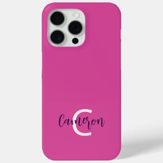 Coques Case-Mate iPhone Nom du monogramme Feminine Solide Rose (Verso)