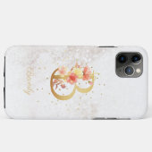 Coques Case-Mate iPhone Nom du monogramme floral Lettre B initiale Personn (Dos (Horizontal))