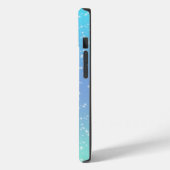 Coques Case-Mate iPhone Nom du monogramme Initial Blue Green Sparkle Girl (Verso / Gauche)