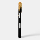 Coques Case-Mate iPhone Nom du monogramme Initiales Black Gold Parties sci (Verso / Droite)