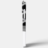 Coques Case-Mate iPhone Nom du monogramme métallique noir et argent élégan (Verso / Gauche)