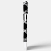 Coques Case-Mate iPhone Nom du monogramme métallique noir et argent élégan (Verso / Droite)