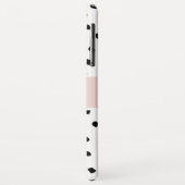Coques Case-Mate iPhone Nom du monogramme moderne | Points rose et noir Pa (Dos/Gauche)