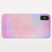 Coques Case-Mate iPhone Nom du monogramme Pastel Purple Pink (Dos (Horizontal))