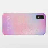 Coques Case-Mate iPhone Nom du monogramme Pastel Purple Pink (Dos (Horizontal))