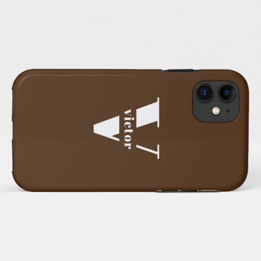 Coques Case-Mate iPhone Nom du monogramme Personnalisation intitable (Dos (Horizontal))