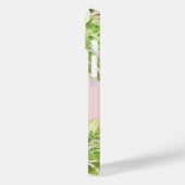 Coques Case-Mate iPhone Nom du monogramme personnalisé Aquarelle rose Flor (Verso / Gauche)