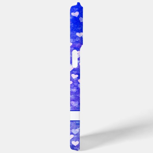 Coques Case-Mate iPhone Nom du monogramme personnalisé Blue Heart Bokeh Ar (Verso / Droite)