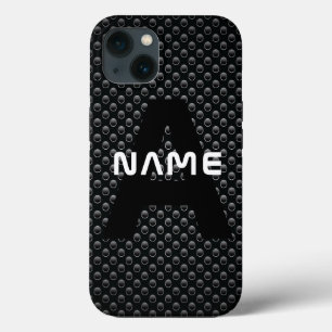 Case-Mate iPhone Case Nom du monogramme personnalisé Texture noire et bl