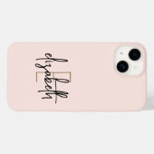 Coques Case-Mate iPhone Nom du monogramme Pink Gold Modern (Verso (horizontal))