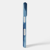 Coques Case-Mate iPhone Nom du monogramme Première bande d'aquarelle bleu  (Verso / Droite)