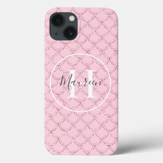 Coques Case-Mate iPhone Nom du monogramme Première gamme de sirènes rose t (Verso)