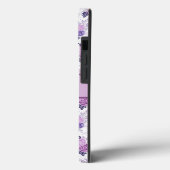 Coques Case-Mate iPhone Nom du monogramme Purple rose Floral Élégant (Verso / Gauche)
