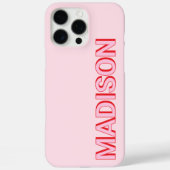 Coques Case-Mate iPhone Nom du monogramme rose moderne (Verso)