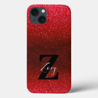 Case-Mate iPhone Case Nom du monogramme Ruby Red Ombre Parties scintilla