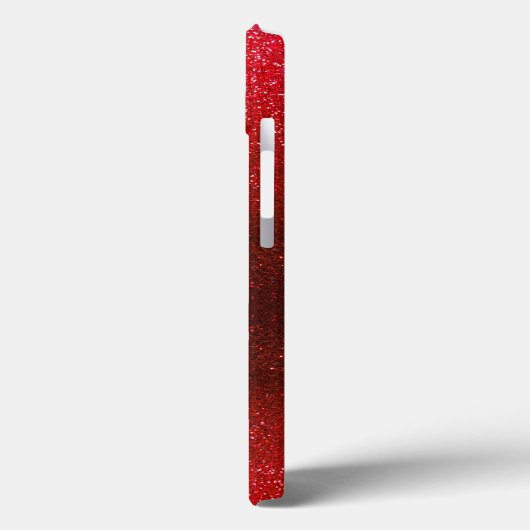 Coques Case-Mate iPhone Nom du monogramme Ruby Red Ombre Parties scintilla (Verso / Gauche)