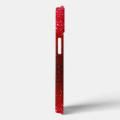 Coques Case-Mate iPhone Nom du monogramme Ruby Red Ombre Parties scintilla (Verso / Droite)